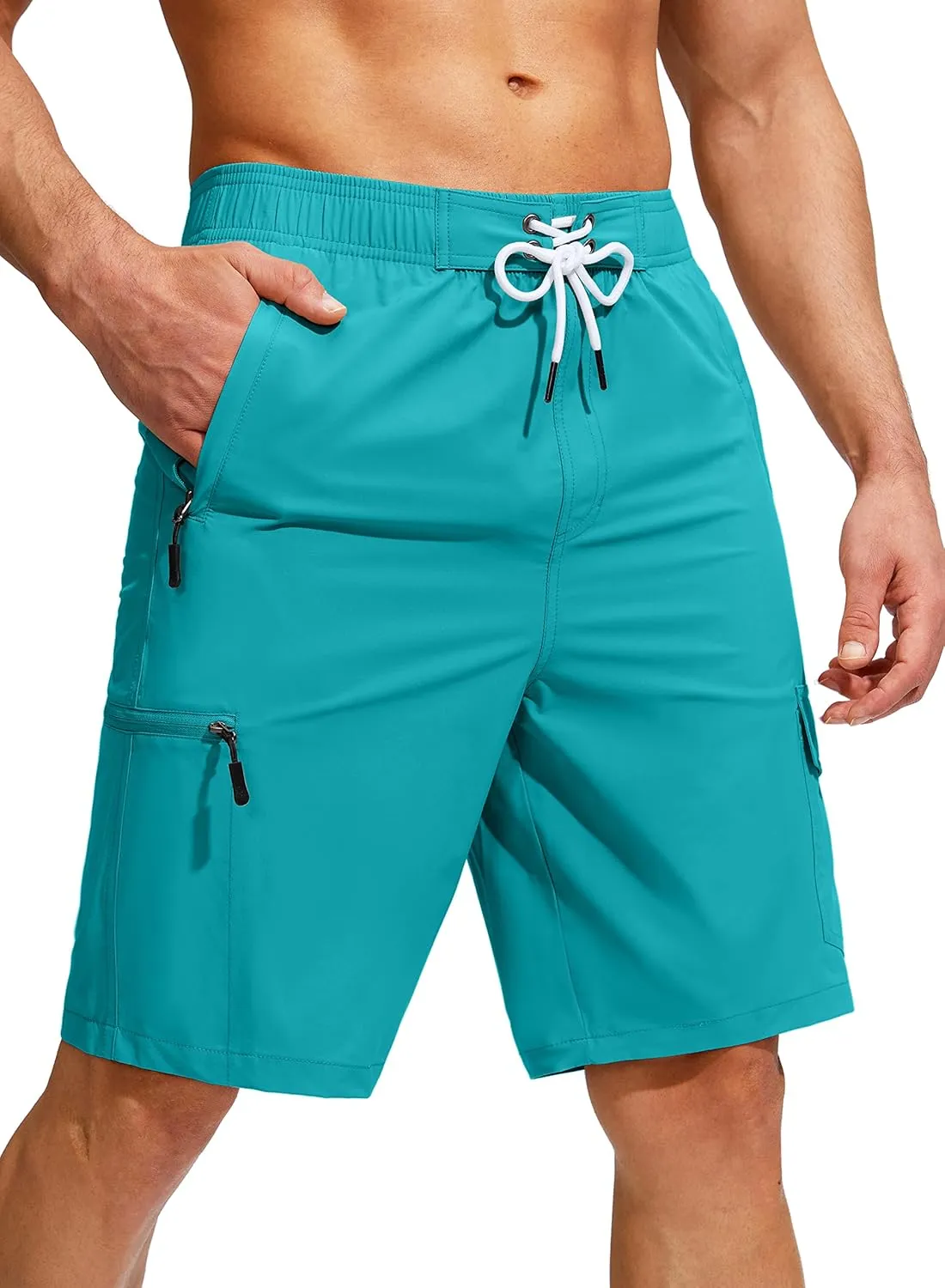 Kayrth Men's Swim Trunks Quick Dry Board Shorts with 5 Pockets Swimsuit Swimwear for Men - No Mesh Liner