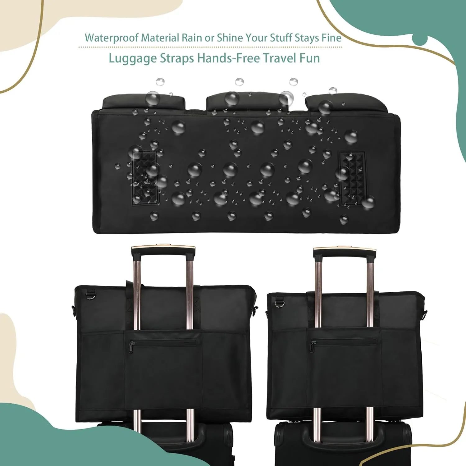 KEBEIXUAN Tote Bag for Women Work, Laptop Bag with Thick Bottom, Waterproof, 22 Pockets for Teacher, Nurse, Professionals