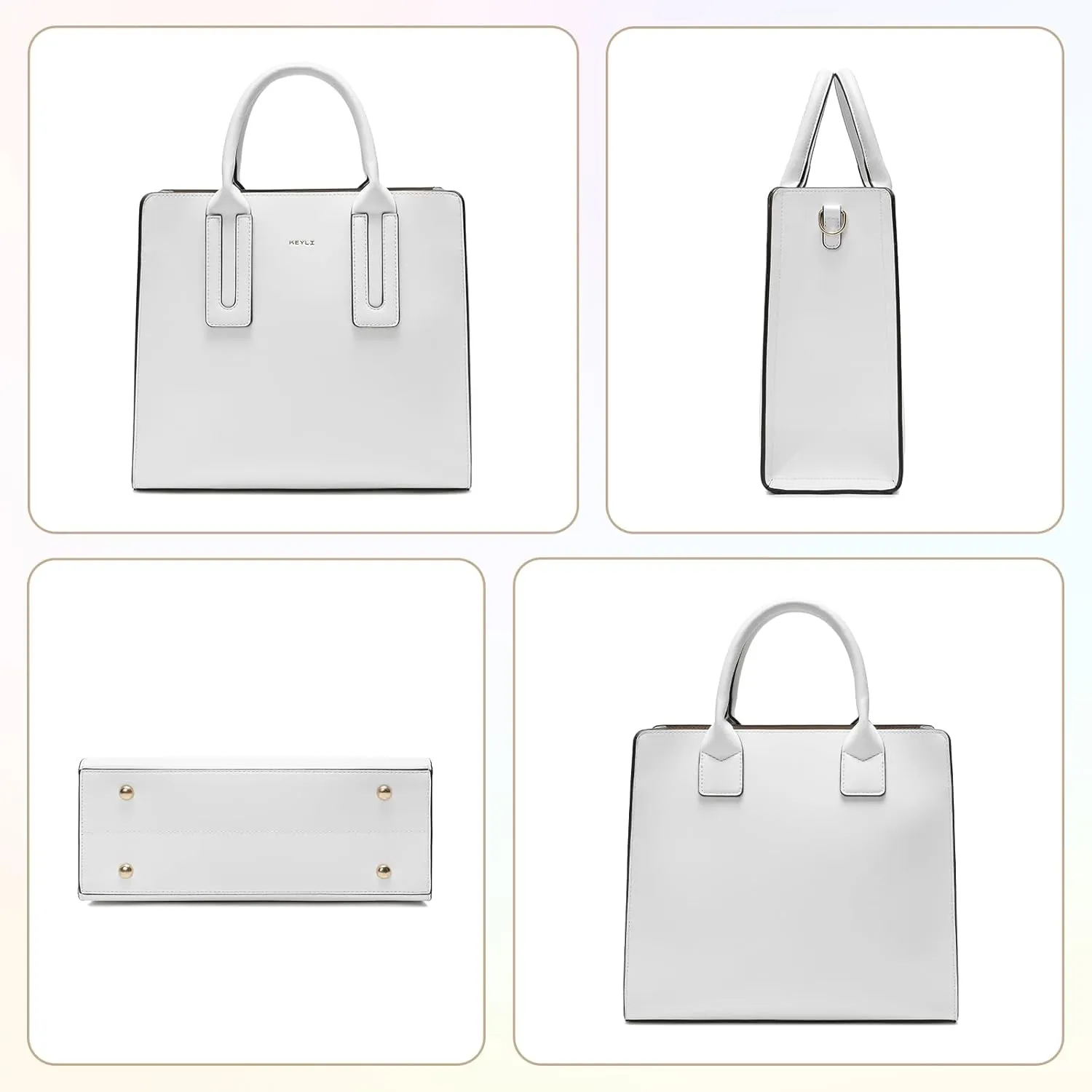 Keyli Medium Tote Bag for Women Designer Satchel Zipper Shoulder Handbags Top-handle Purses with Strap