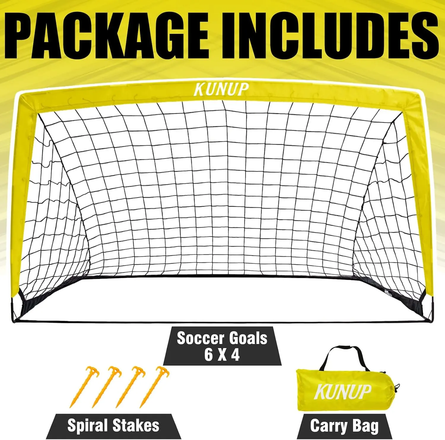 Kids Soccer Goal for Backyard, 5×3, 6×4, 9×5FT Easy Foldable Soccer Practice Net with Portable Carrying Bag for Toddler Youth Adult Soccer Training Equipment Outdoor Sports Game
