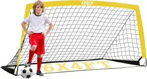 Kids Soccer Goal for Backyard, 5×3, 6×4, 9×5FT Easy Foldable Soccer Practice Net with Portable Carrying Bag for Toddler Youth Adult Soccer Training Equipment Outdoor Sports Game