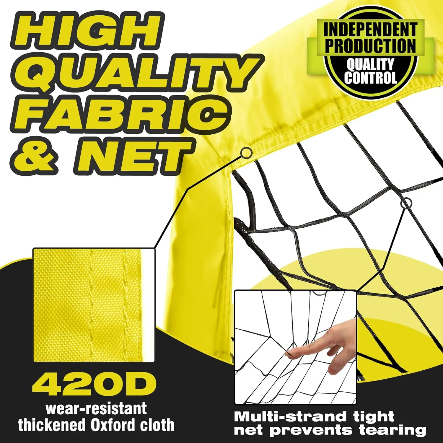 Kids Soccer Goal for Backyard, 5×3, 6×4, 9×5FT Easy Foldable Soccer Practice Net with Portable Carrying Bag for Toddler Youth Adult Soccer Training Equipment Outdoor Sports Game