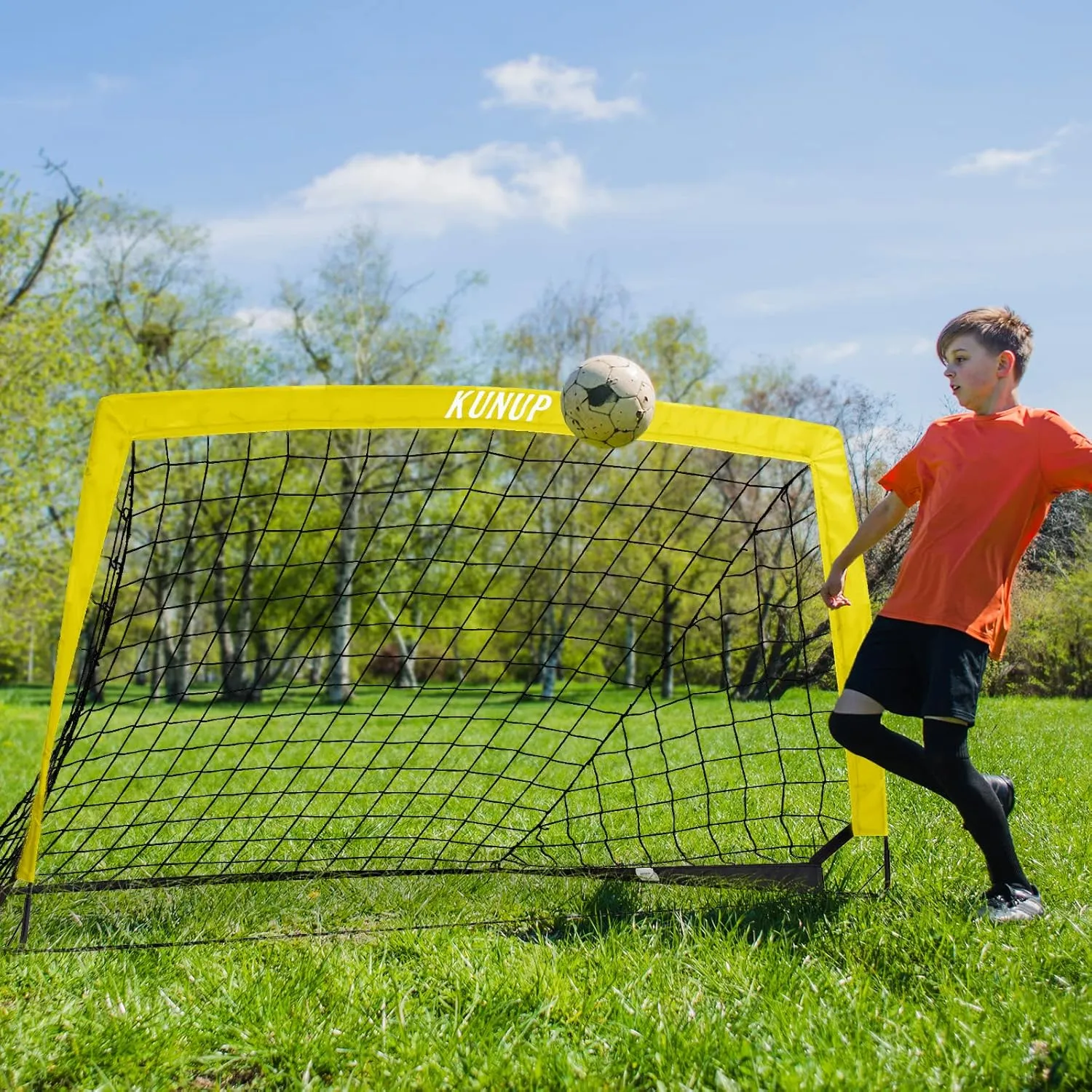 Kids Soccer Goal for Backyard, 5×3, 6×4, 9×5FT Easy Foldable Soccer Practice Net with Portable Carrying Bag for Toddler Youth Adult Soccer Training Equipment Outdoor Sports Game