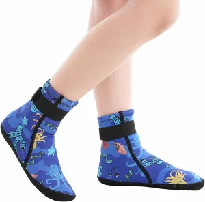 Kids Water Socks, 3mm Anti Slip Neoprene Wetsuit Socks Quick Dry Sand Proof Beach Socks Flexible Water Shoes Keep Warm
