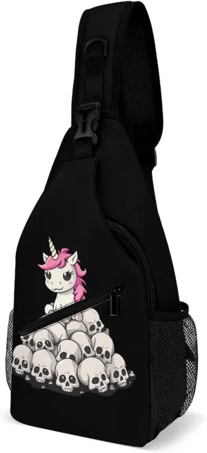 Killer Unicorm Fashion Sling Bag Backpack Crossbody Shoulder Chest Bags Hiking Daypack