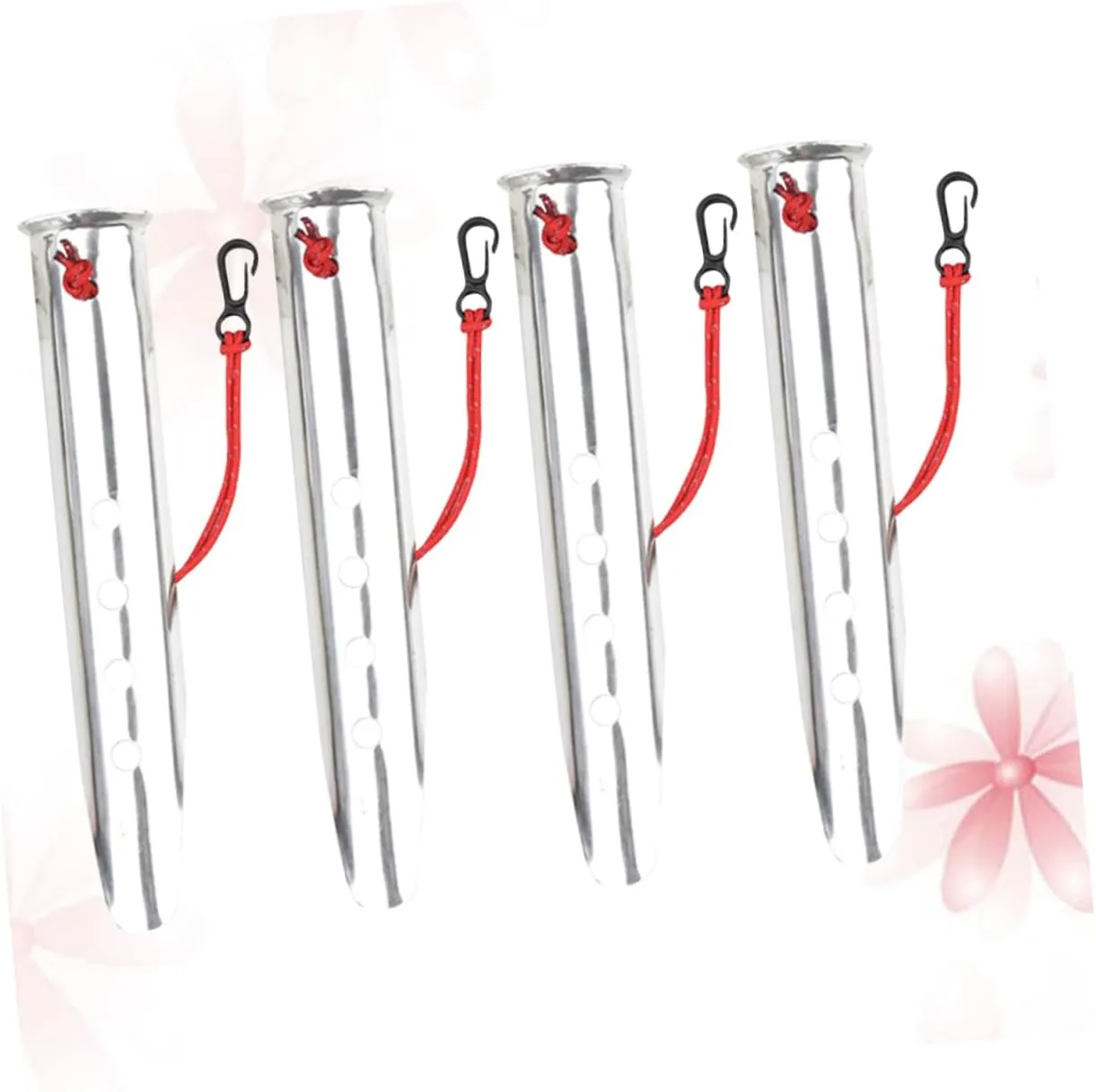 Kisangel 4pcs U-Shaped Aluminum Tent Nails for Snow Beach Heavy Duty Pegs for Camping Hiking and Outdoor Activities Silver for Loose Snow Conditions