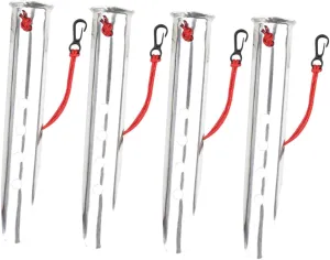 Kisangel 4pcs U-Shaped Aluminum Tent Nails for Snow Beach Heavy Duty Pegs for Camping Hiking and Outdoor Activities Silver for Loose Snow Conditions