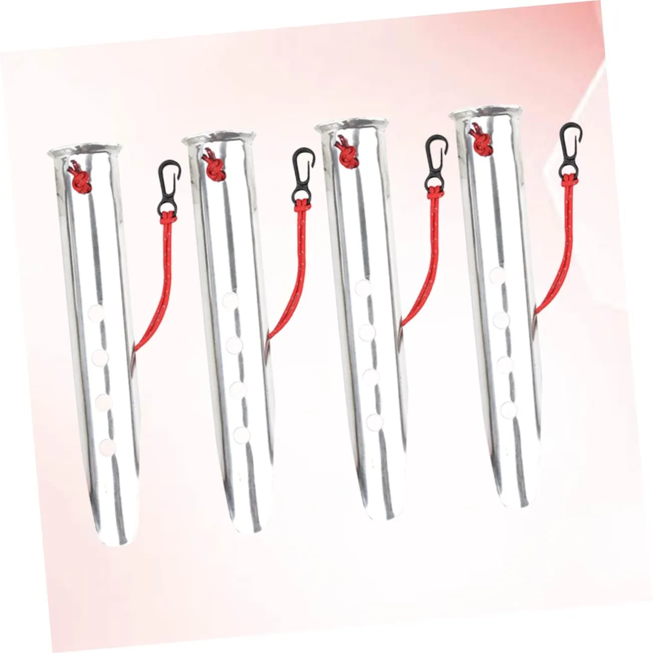 Kisangel 4pcs U-Shaped Aluminum Tent Nails for Snow Beach Heavy Duty Pegs for Camping Hiking and Outdoor Activities Silver for Loose Snow Conditions