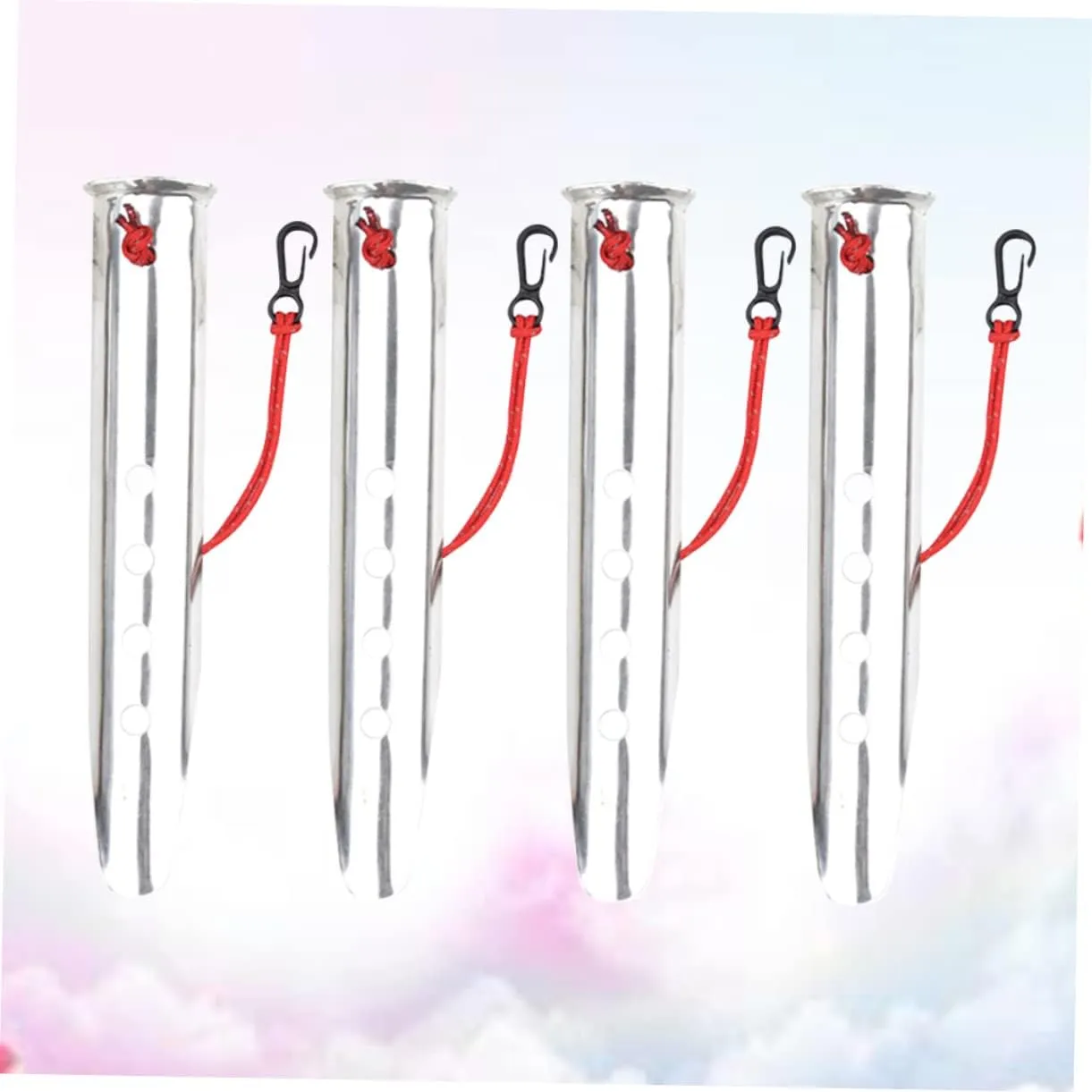 Kisangel 4pcs U-Shaped Aluminum Tent Nails for Snow Beach Heavy Duty Pegs for Camping Hiking and Outdoor Activities Silver for Loose Snow Conditions