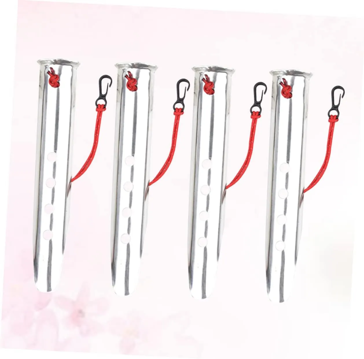 Kisangel 4pcs U-Shaped Aluminum Tent Nails for Snow Beach Heavy Duty Pegs for Camping Hiking and Outdoor Activities Silver for Loose Snow Conditions