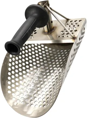Kisangel Sand Beach Scoop Tool Stainless Steel Metal Detecting Shovel Ergonomic Grip Lightweight Design for Comfortable Use for Treasure Hunting and Sifting Sand