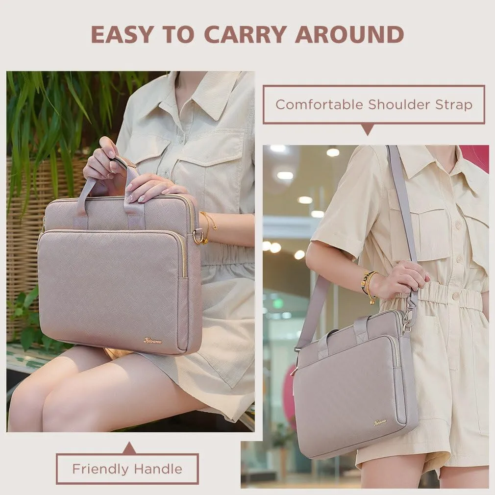 KIZUNA Laptop Sleeve Case 13 Inch Computer Shoulder Bag for 13.6" MacBook Air M2/MacBook Pro 14 M3 M2 M1 MAX/14 Lenovo ThinkPad X1 Carbon/IdeaPad Flex 5 Gen 8/IdeaPad Flex 5i/Yoga 9i Dell, Khaki