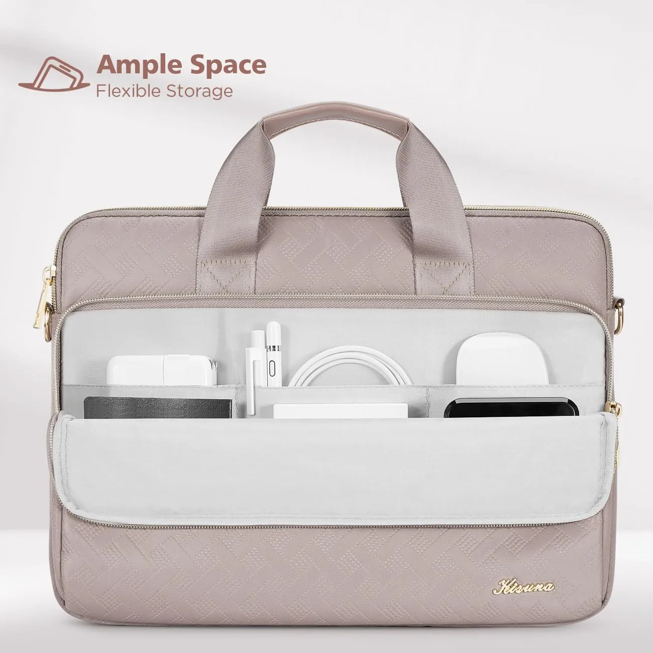 KIZUNA Laptop Sleeve Case 13 Inch Computer Shoulder Bag for 13.6" MacBook Air M2/MacBook Pro 14 M3 M2 M1 MAX/14 Lenovo ThinkPad X1 Carbon/IdeaPad Flex 5 Gen 8/IdeaPad Flex 5i/Yoga 9i Dell, Khaki