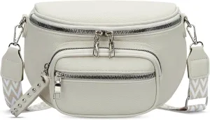 KKXIU Crossbody Sling Bag for Women Trendy Fanny Pack Vegan Leather Chest Bag