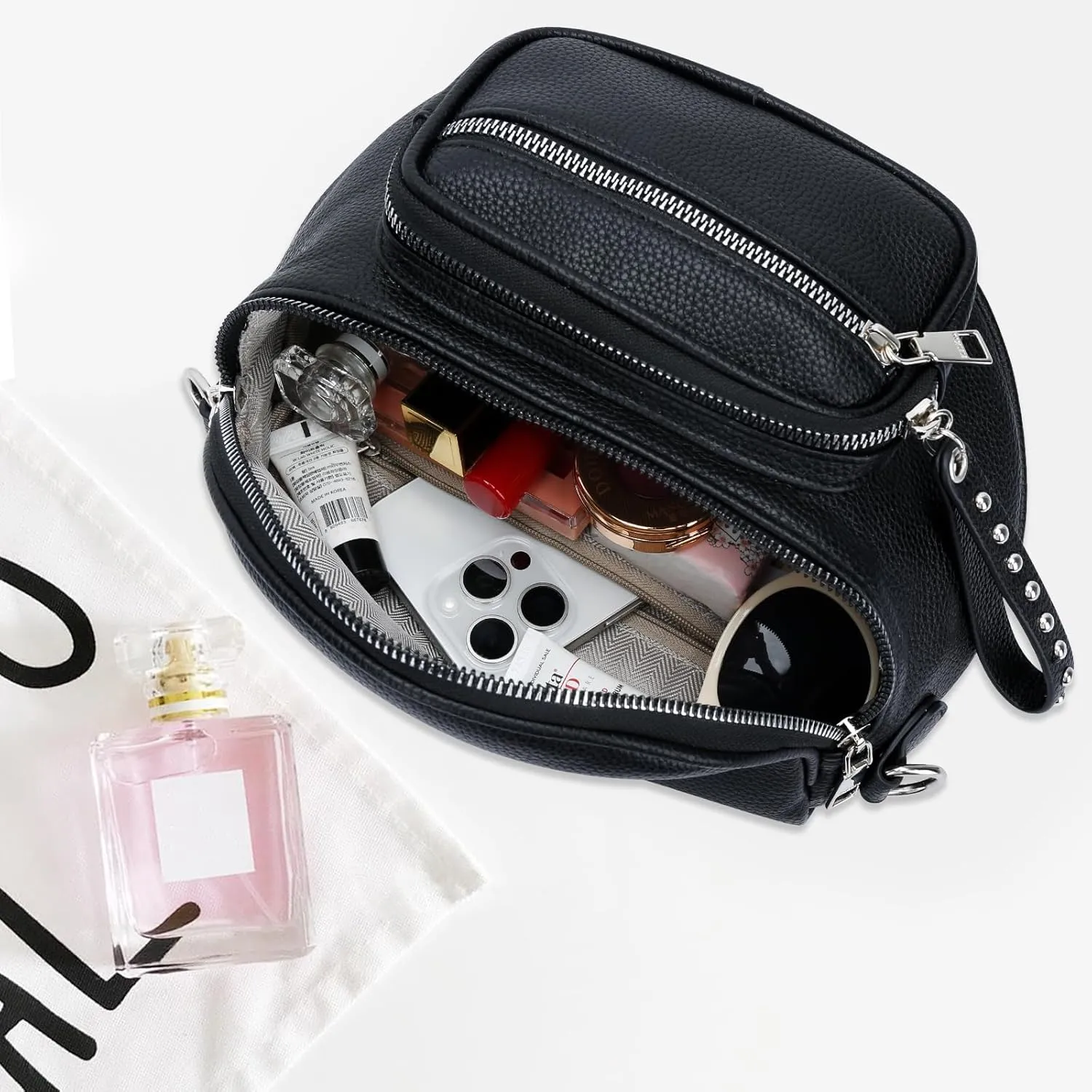 KKXIU Crossbody Sling Bag for Women Trendy Fanny Pack Vegan Leather Chest Bag