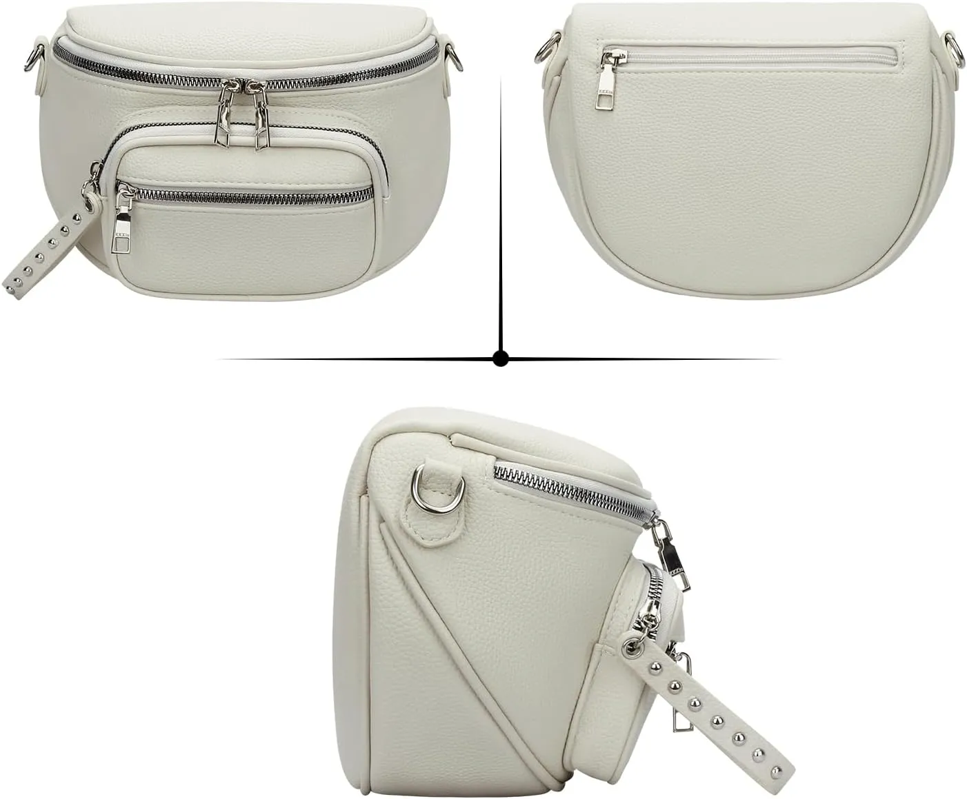 KKXIU Crossbody Sling Bag for Women Trendy Fanny Pack Vegan Leather Chest Bag
