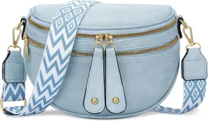 KKXIU Crossbody Sling Bag for Women Trendy Fanny Pack Vegan Leather Chest Bag