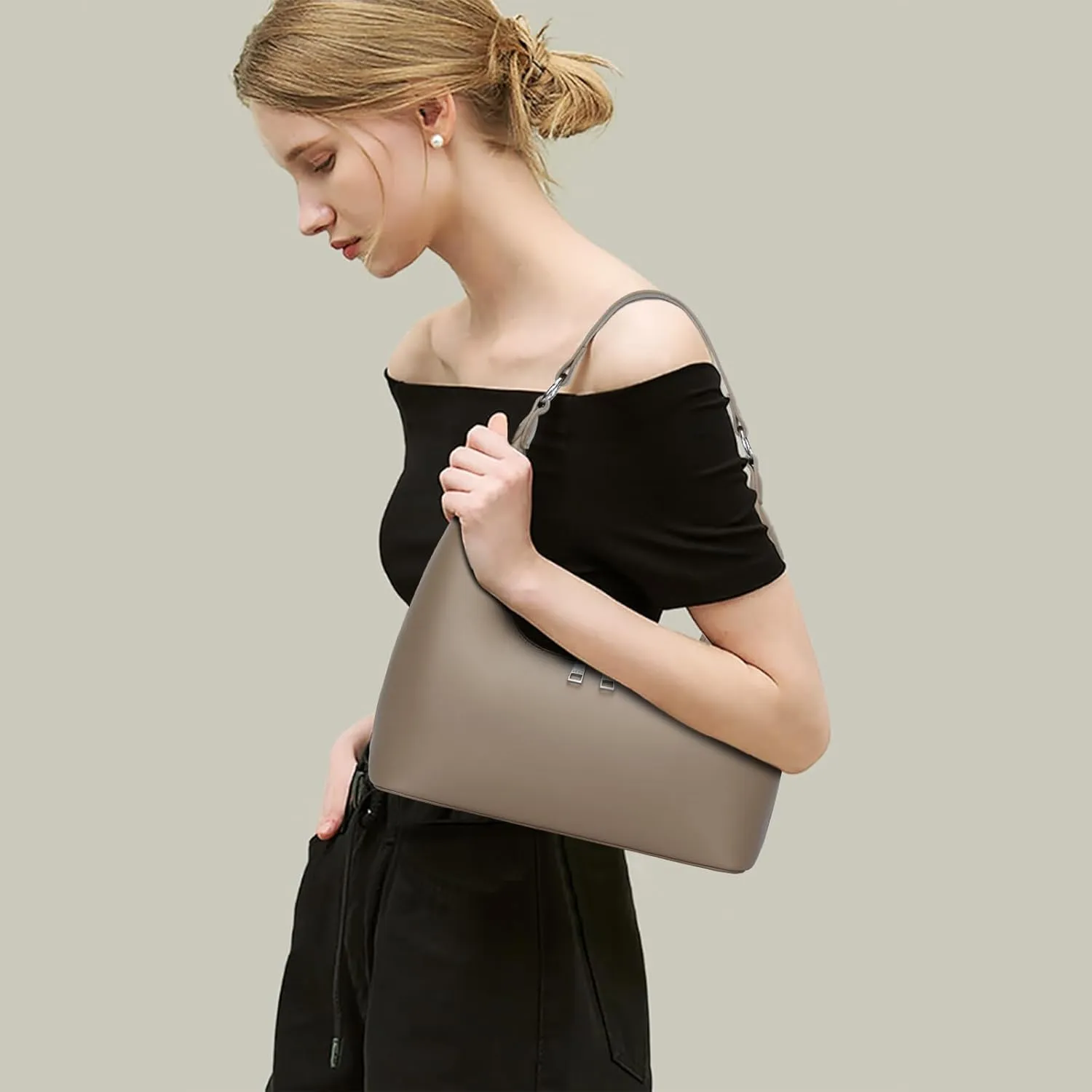 KKXIU Shoulder Bags for Women, Underarm Hobo Handbag Clutch Crossbody Purse with Removable Strap and Zipper Closure