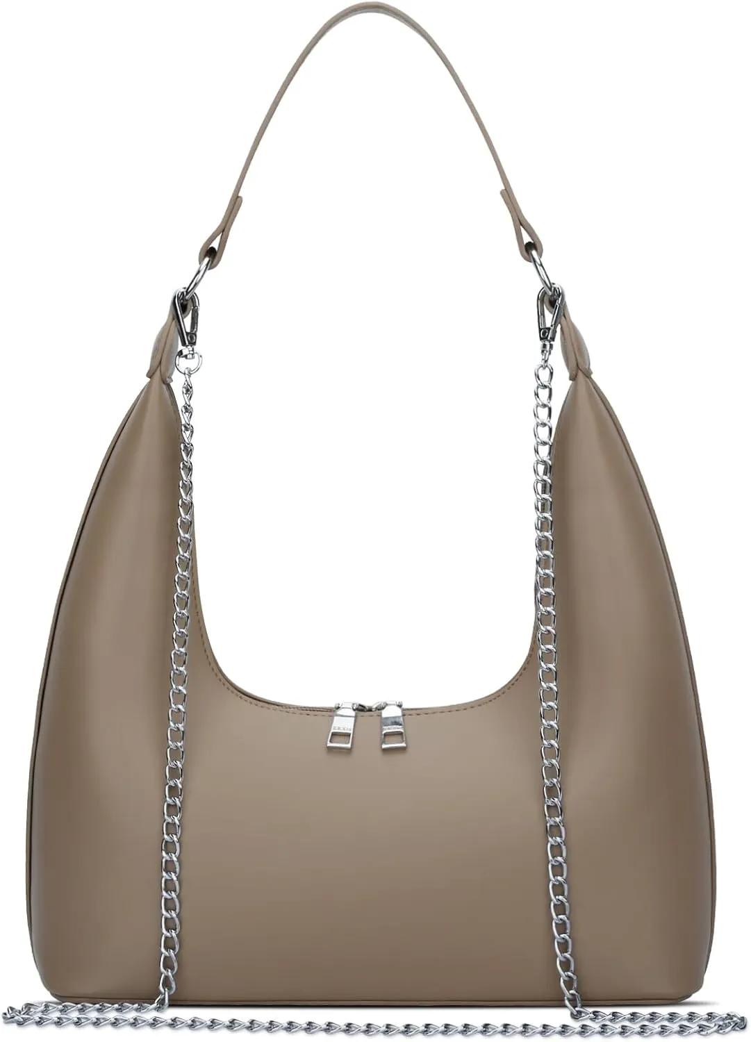 KKXIU Shoulder Bags for Women, Underarm Hobo Handbag Clutch Crossbody Purse with Removable Strap and Zipper Closure