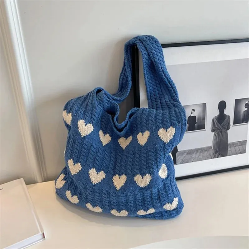 Knitted Handbags Female Large Capacity Totes Women's Shoulder Bag Summer Beach Bag Purses Casual Hollow Woven Shopping