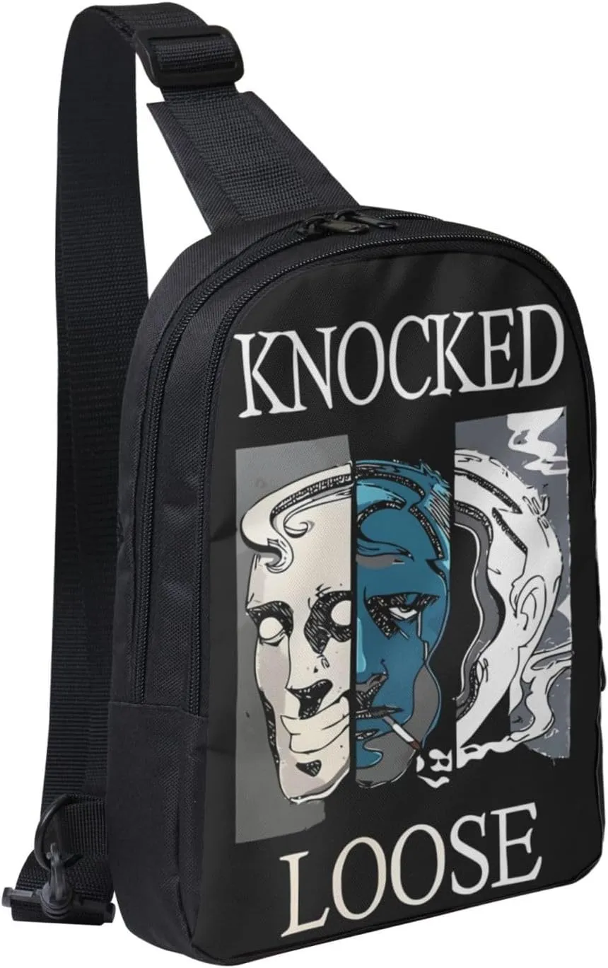 Knocked Music Loose Crossbody Bags for Women Men, Travel Hiking Sling Bag, Lightweight Handbag, Chest Purse Backpack