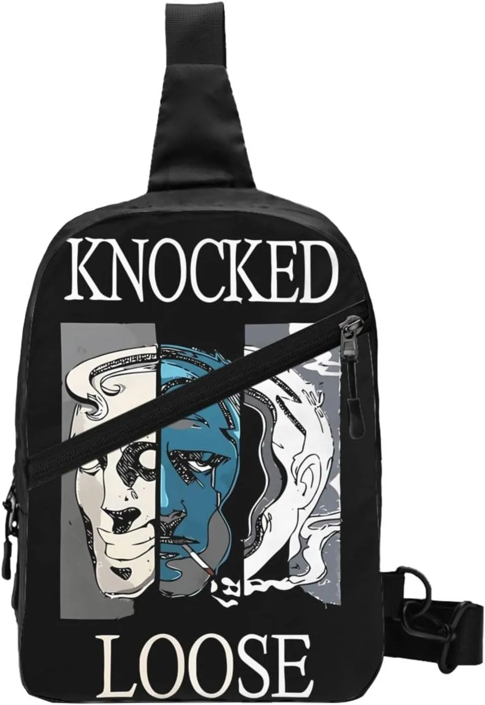 Knocked Music Loose Foldable Crossbody Sling Bags Shoulder Chest Backpack Lightweight Handbag for Cycling Hiking