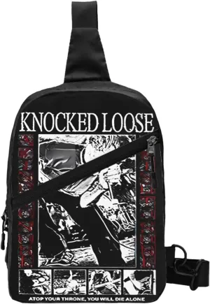 Knocked Music Loose Foldable Crossbody Sling Bags Shoulder Chest Backpack Lightweight Handbag for Cycling Hiking