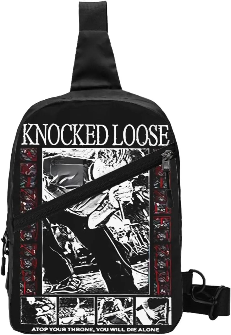 Knocked Music Loose Foldable Crossbody Sling Bags Shoulder Chest Backpack Lightweight Handbag for Cycling Hiking