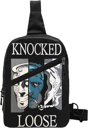 Knocked Music Loose Foldable Crossbody Sling Bags Shoulder Chest Backpack Lightweight Handbag for Cycling Hiking