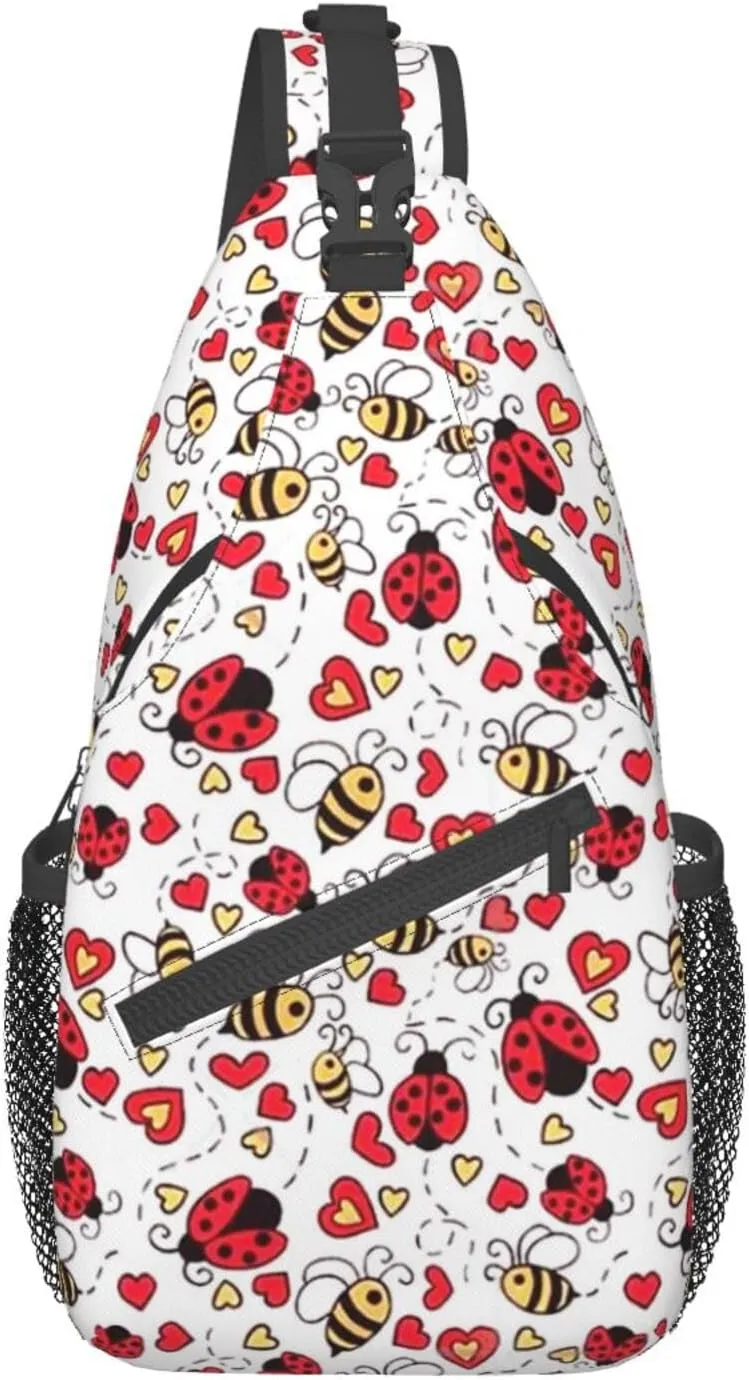 Ladybug Shoulder Bag Ladybird Sling Backpack Daypack Casual Backpack Hiking Bag Cute Backpack Bag