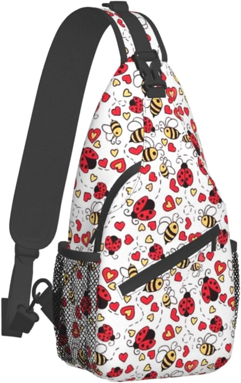 Ladybug Shoulder Bag Ladybird Sling Backpack Daypack Casual Backpack Hiking Bag Cute Backpack Bag
