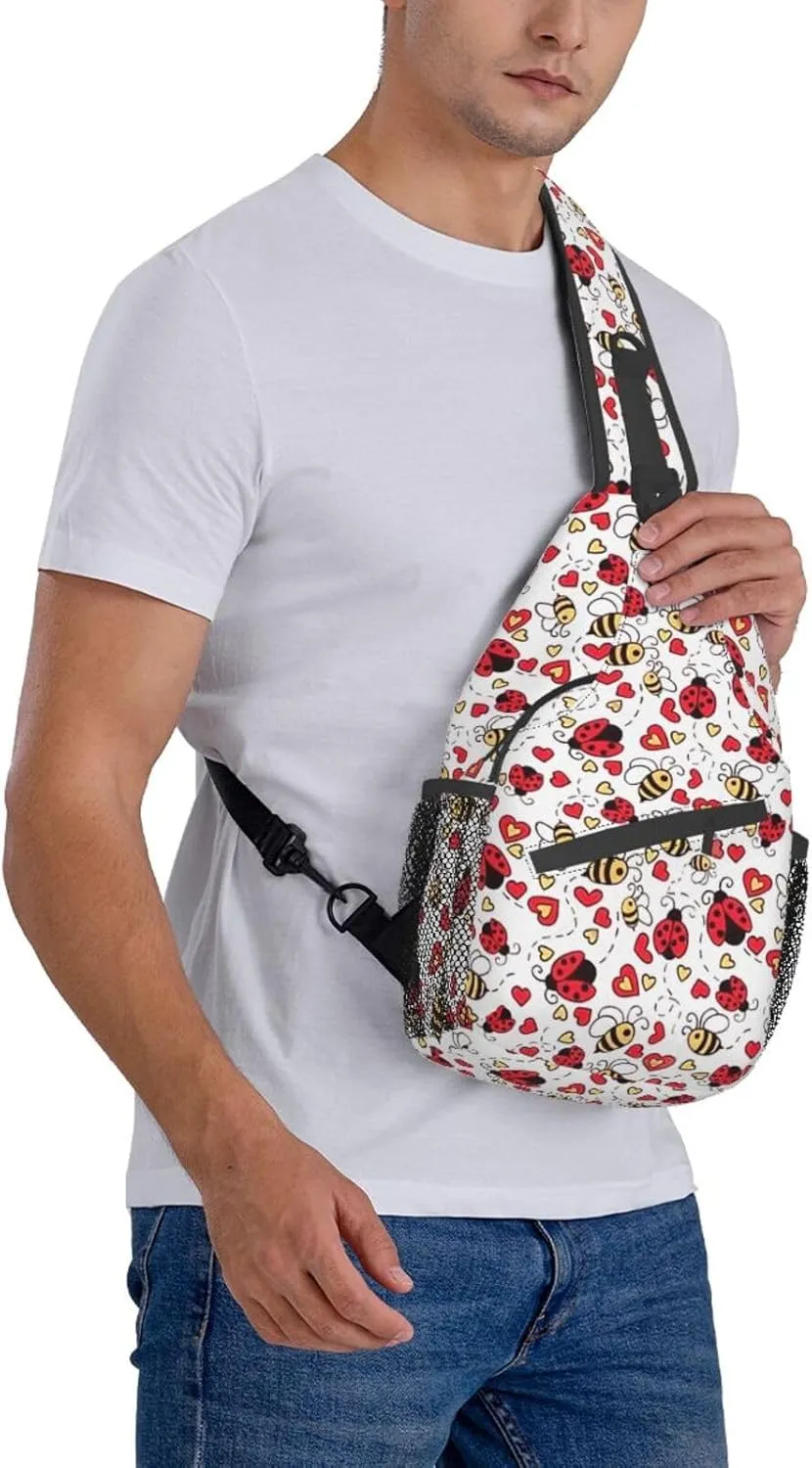 Ladybug Shoulder Bag Ladybird Sling Backpack Daypack Casual Backpack Hiking Bag Cute Backpack Bag
