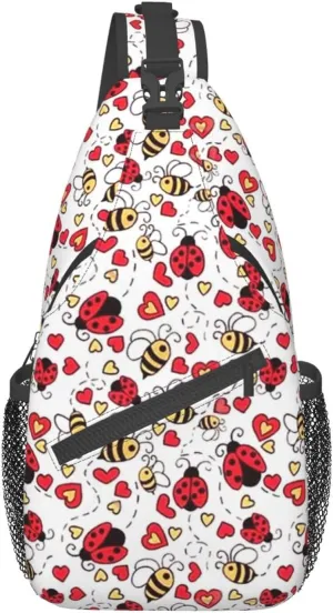 Ladybug Shoulder Bag Ladybird Sling Backpack Daypack Casual Backpack Hiking Bag Cute Backpack Bag