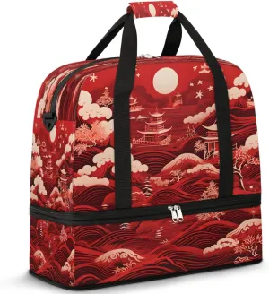 Landscape Print Travel Duffel Bag, Travel Essentials, Gym Bag for Women, Weekender Overnight Bag With Shoes Compartment, Carry On Bags for Airplanes