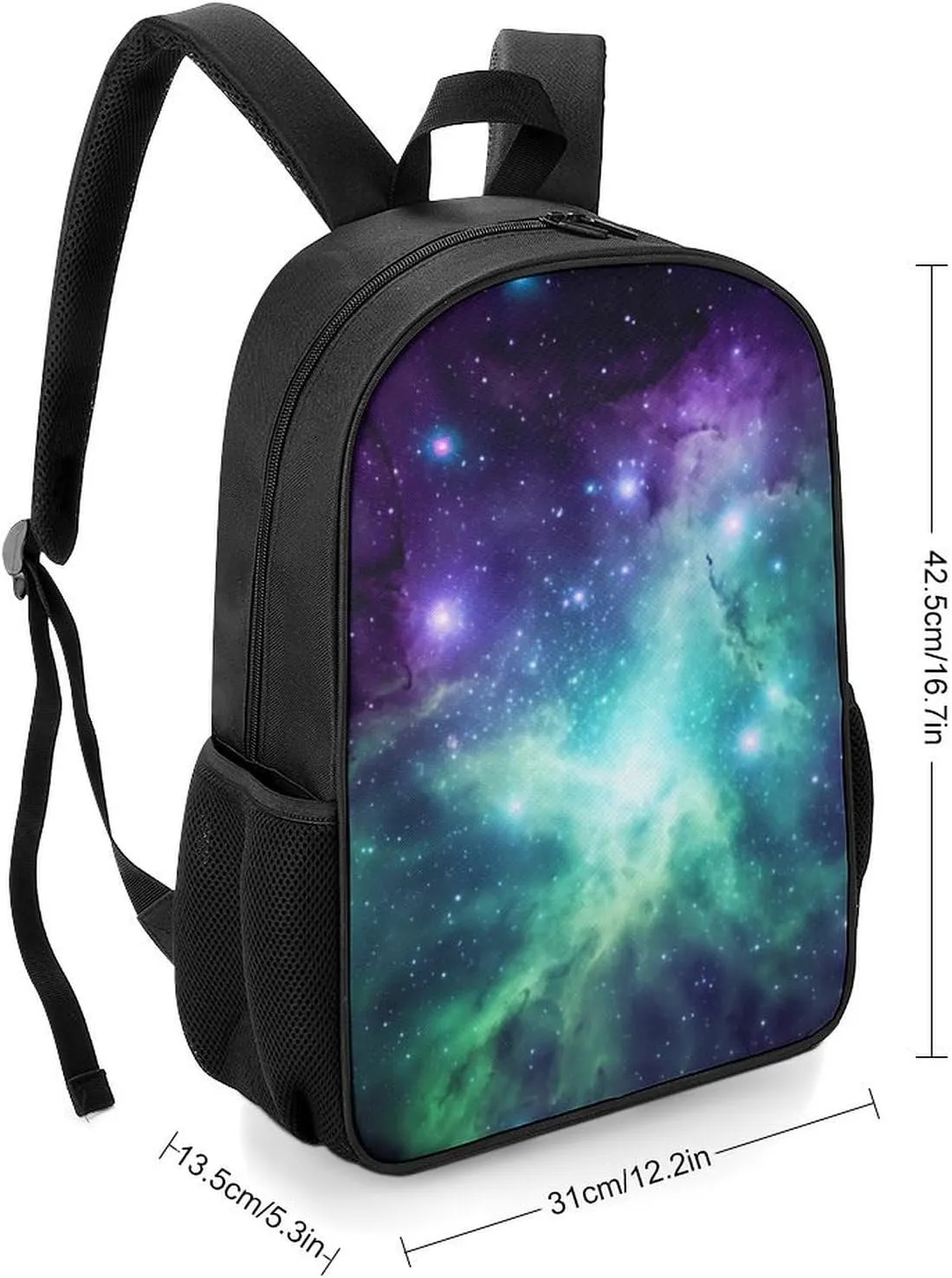 Laptop Backpack for Travel Daypack Green Blue Purple Galaxy Computer Bag Work Back Pack Laptop Bag Casual Nurse Bag