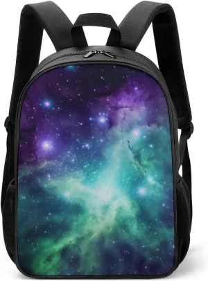 Laptop Backpack for Travel Daypack Green Blue Purple Galaxy Computer Bag Work Back Pack Laptop Bag Casual Nurse Bag