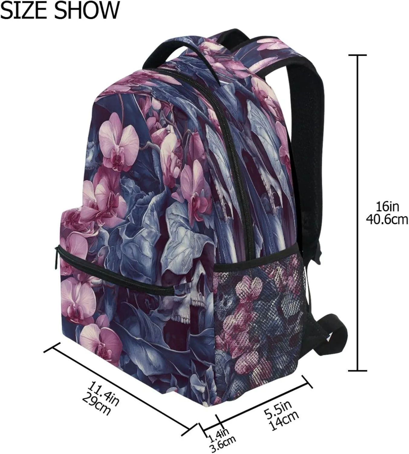 Laptop Backpack for Unisex Adult Waterproof Sports Backpack with Chest Strap for Business Work College Travel Trip Perilla Pirate Style