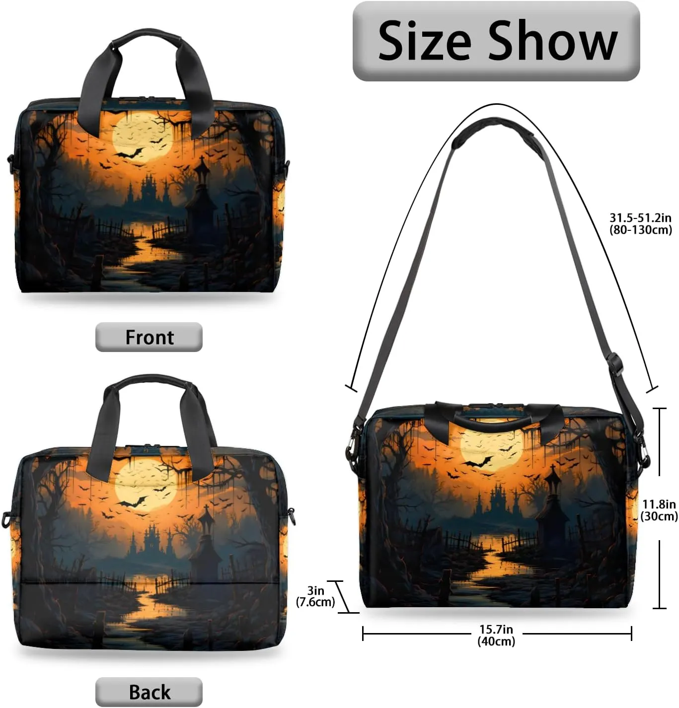 Laptop Bag 15.6 Inch Laptop Sleeve Case with Shoulder Straps Computer Slim Briefcase for Men and Women