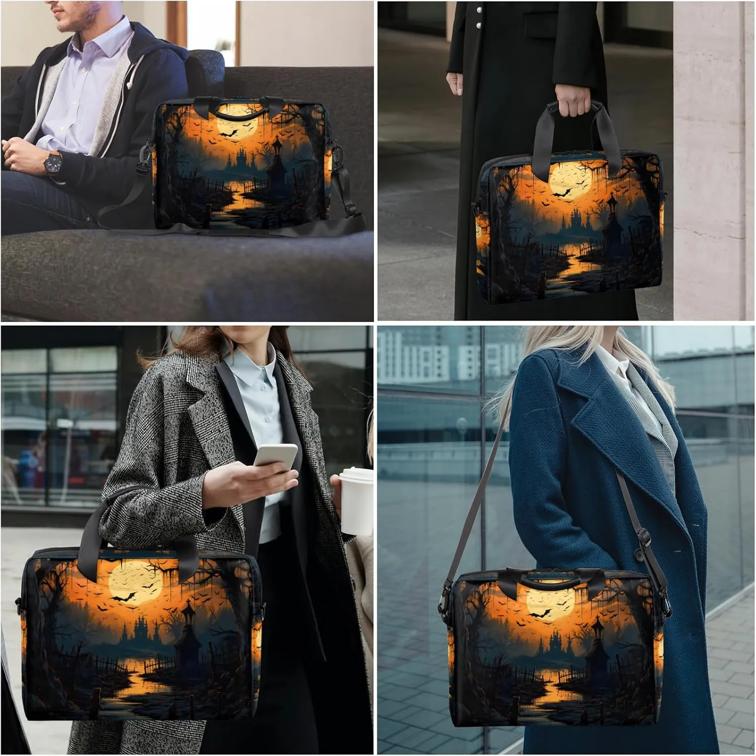 Laptop Bag 15.6 Inch Laptop Sleeve Case with Shoulder Straps Computer Slim Briefcase for Men and Women
