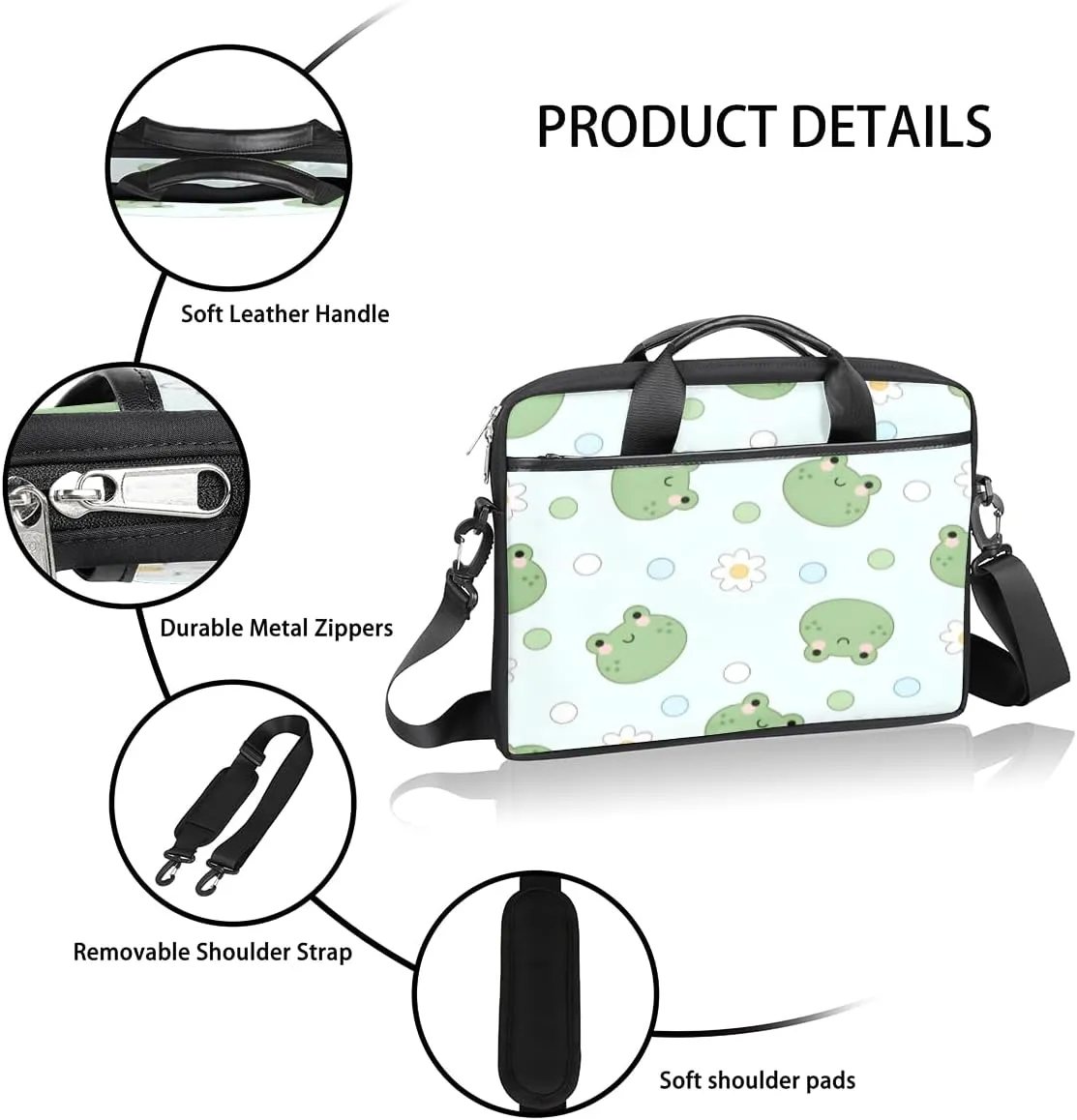 Laptop Bag for Women Men Waterproof Laptop Shoulder Bag 14-15.6 Inch Computer Messenger Bag Carrying Case