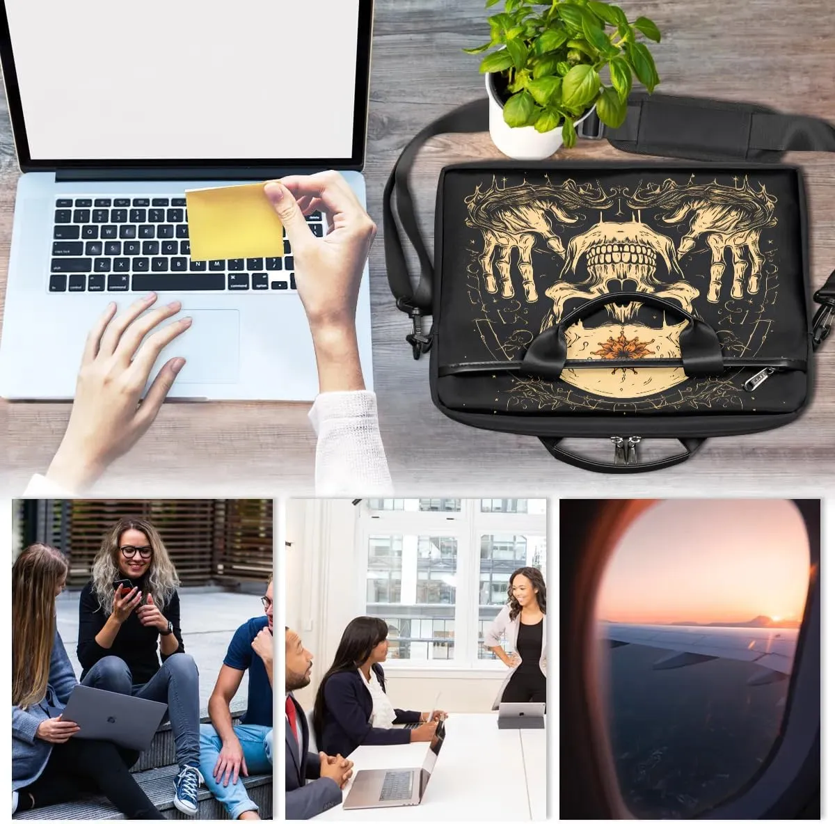 Laptop Shoulder Bag Computer Bag 13-15 Inches Laptop Carrying Case with Shoulder Strap for Women Men