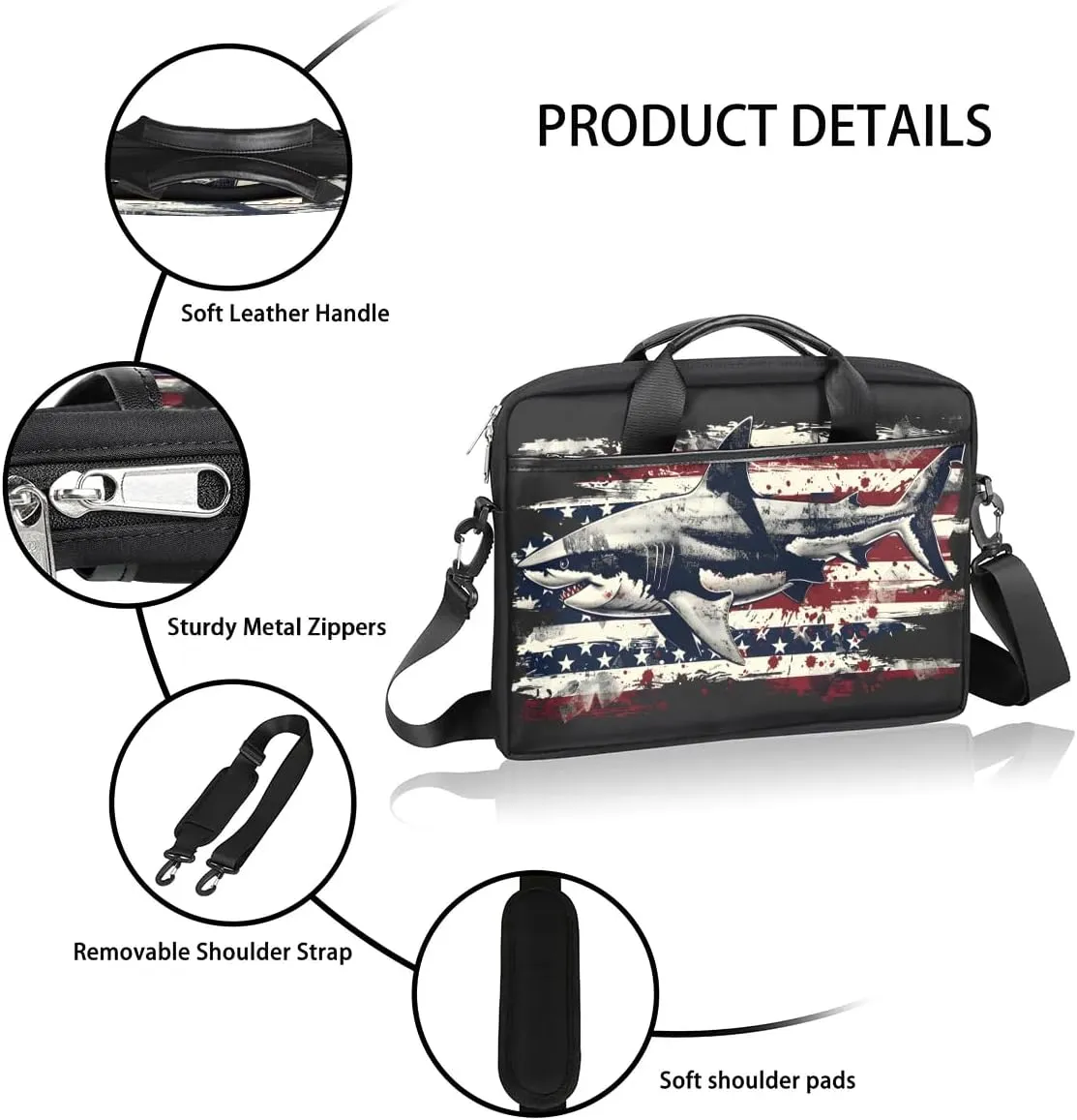 Laptop Shoulder Bag Computer Bag 13-15 Inches Laptop Carrying Case with Shoulder Strap for Women Men