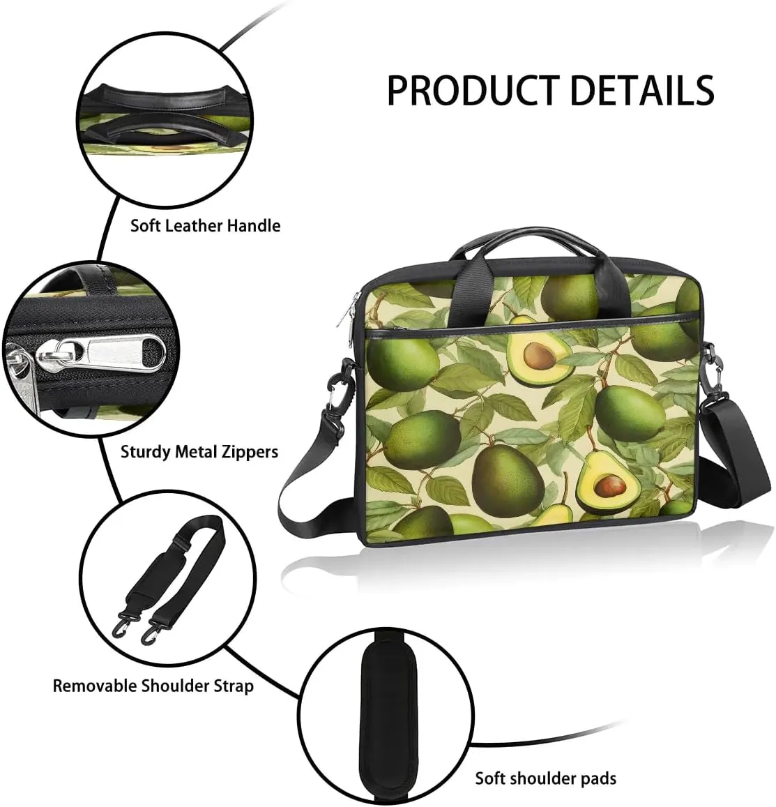 Laptop Shoulder Bag Computer Bag 13-15 Inches Laptop Carrying Case with Shoulder Strap for Women Men