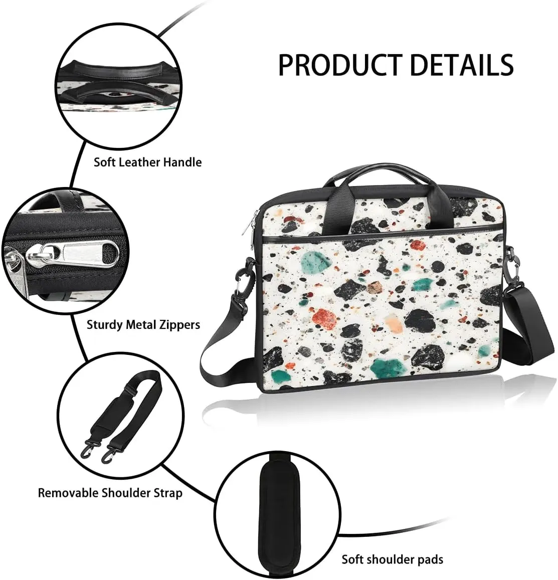 Laptop Shoulder Bag Computer Bag 13-15 Inches Laptop Carrying Case with Shoulder Strap for Women Men
