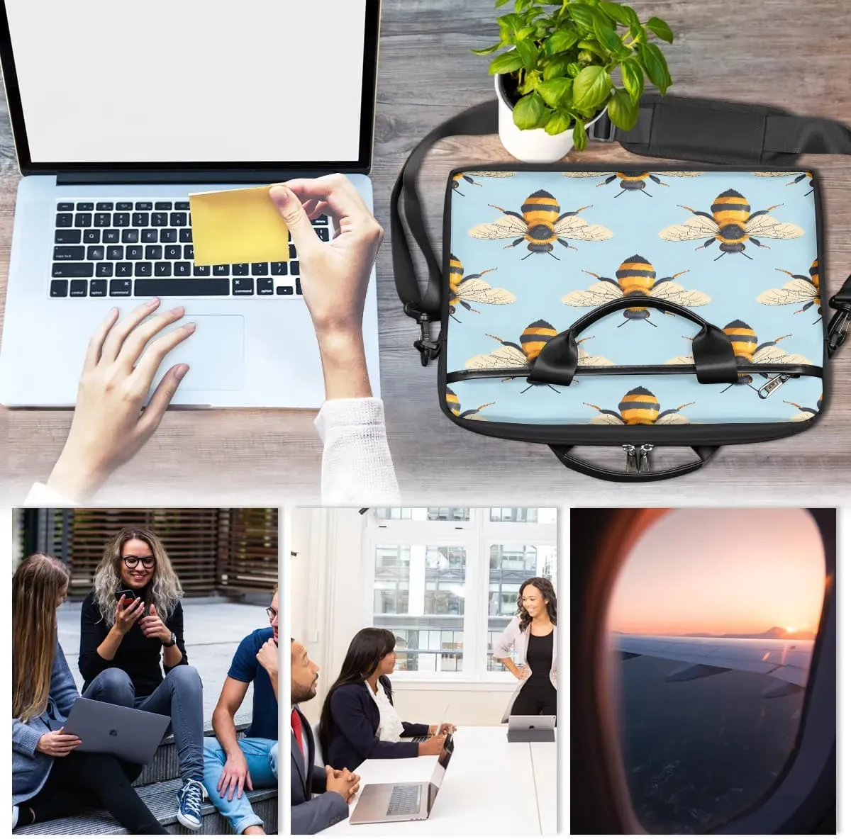 Laptop Shoulder Bag Computer Bag 13-15 Inches Laptop Carrying Case with Shoulder Strap for Women Men
