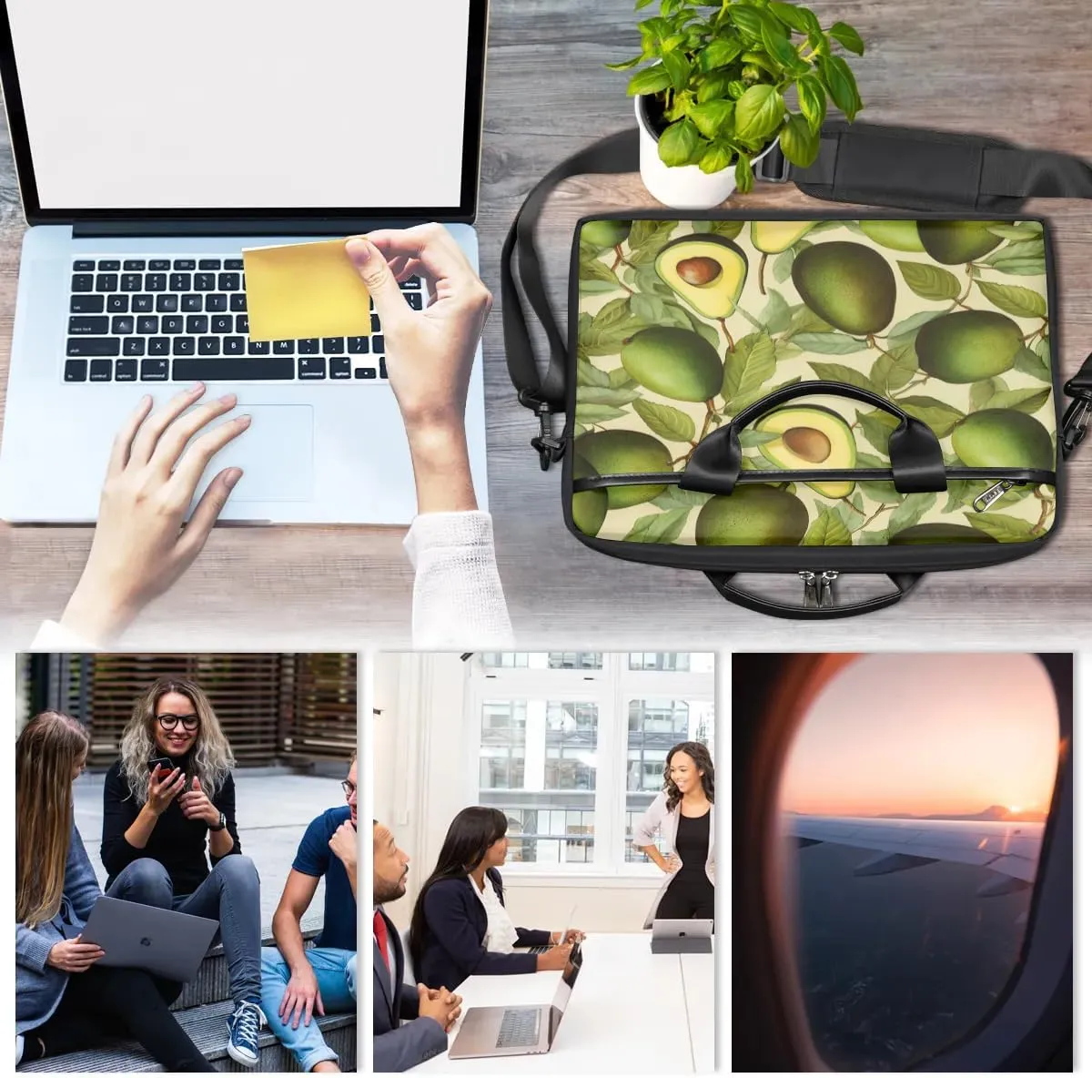 Laptop Shoulder Bag Computer Bag 13-15 Inches Laptop Carrying Case with Shoulder Strap for Women Men