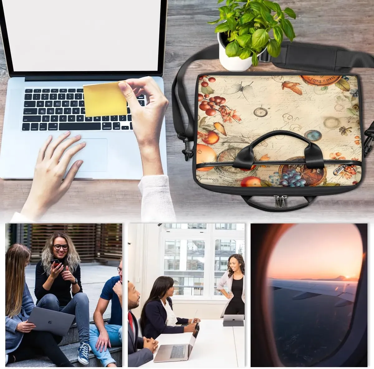 Laptop Shoulder Bag Computer Bag 13-15 Inches Laptop Carrying Case with Shoulder Strap for Women Men