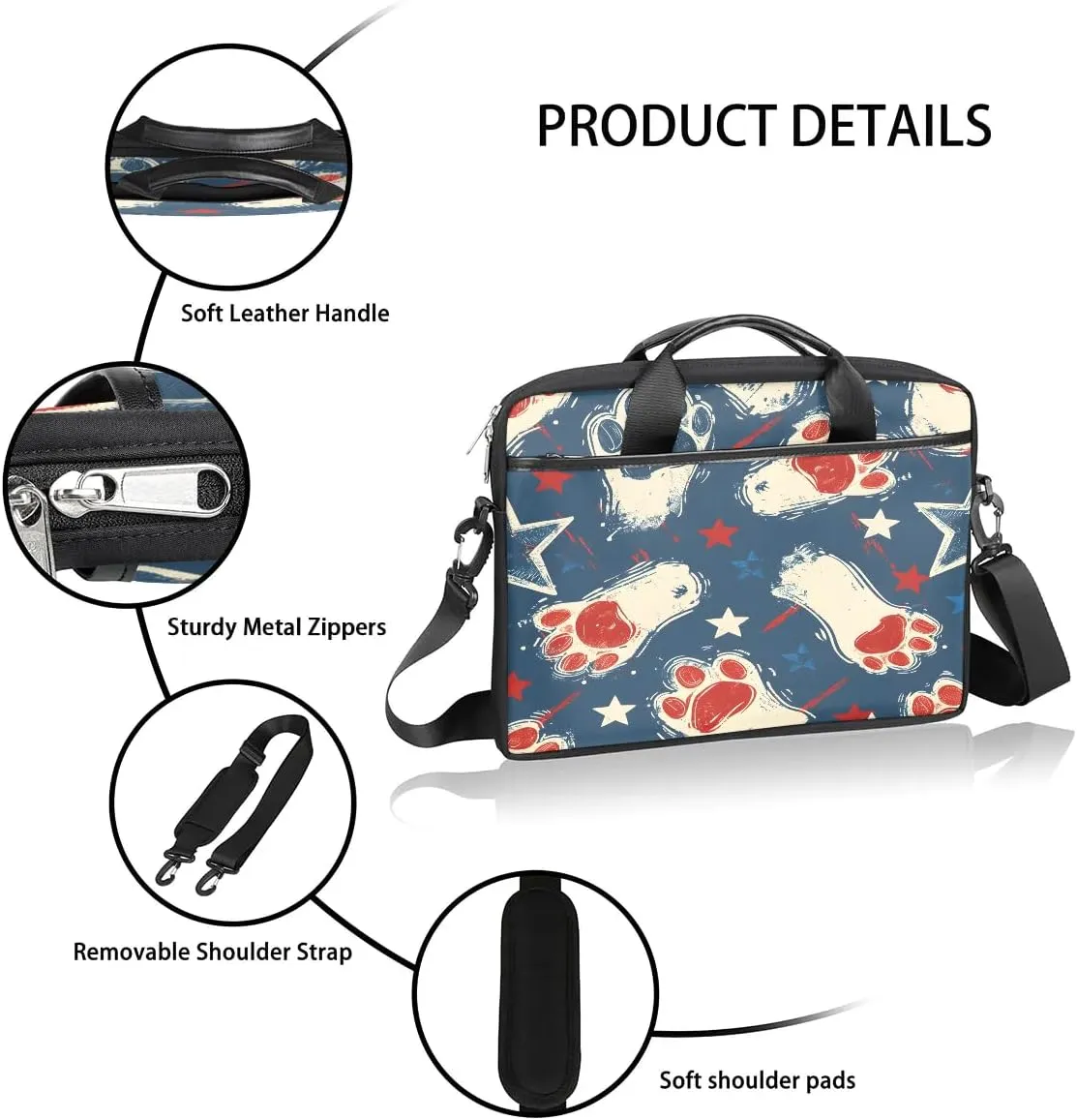 Laptop Shoulder Bag Computer Bag 13-15 Inches Laptop Carrying Case with Shoulder Strap for Women Men