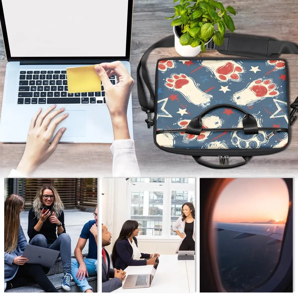 Laptop Shoulder Bag Computer Bag 13-15 Inches Laptop Carrying Case with Shoulder Strap for Women Men