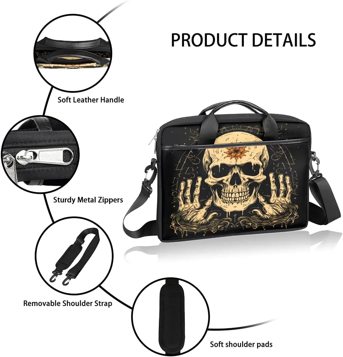 Laptop Shoulder Bag Computer Bag 13-15 Inches Laptop Carrying Case with Shoulder Strap for Women Men